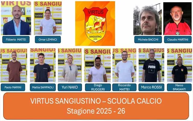 Virtus San Giustino, tutte le novità della scuola calcio giallorossa