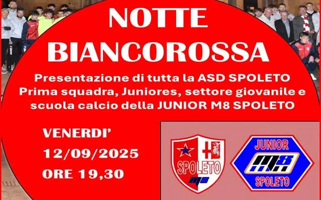Spoleto, presentazione della squadra in Piazza Duomo venerdì 12 settembre