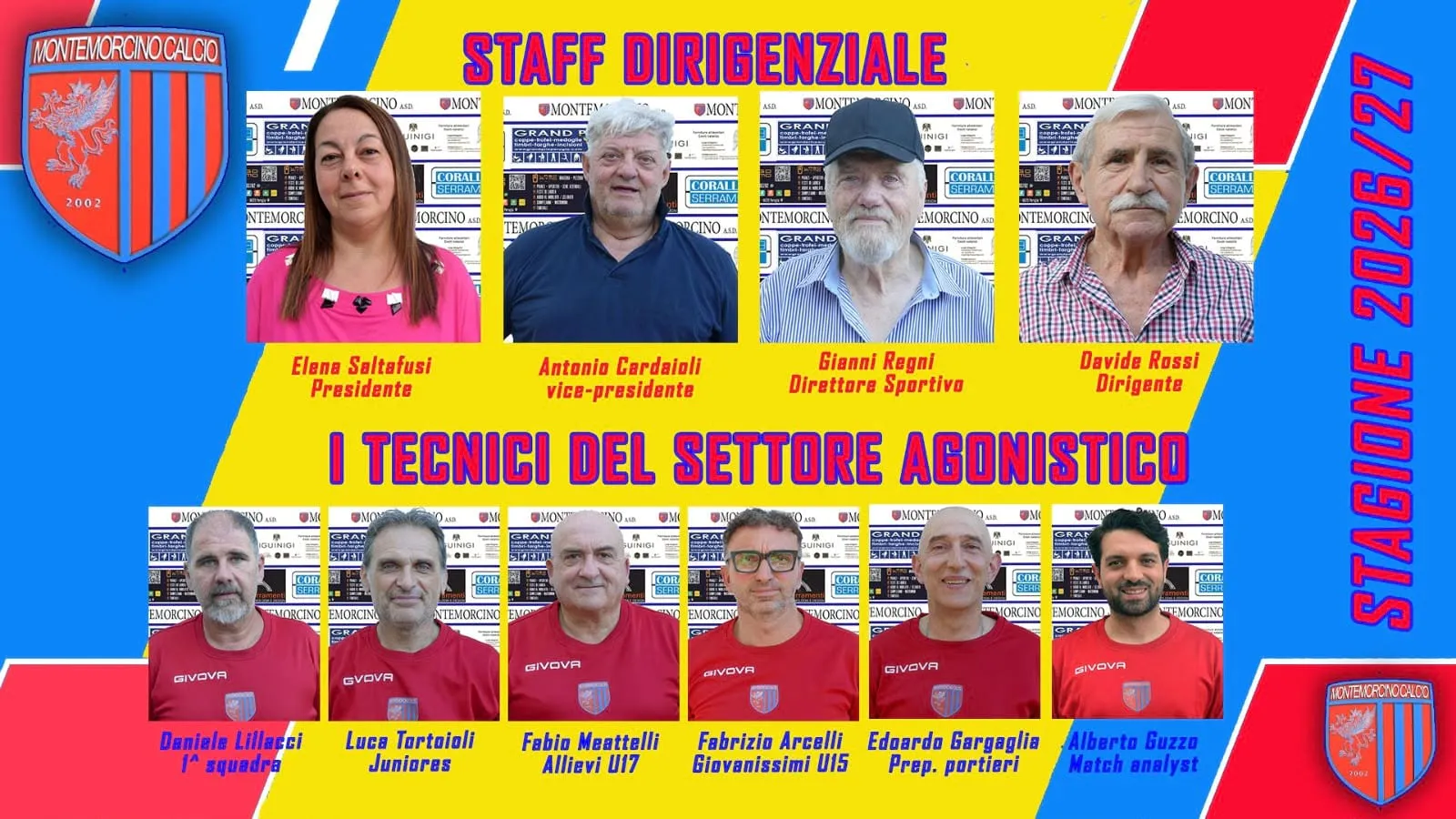 Montemorcino, nuovo corso in panchina: lo staff per il 2026/27 tra conferme e volti nuovi